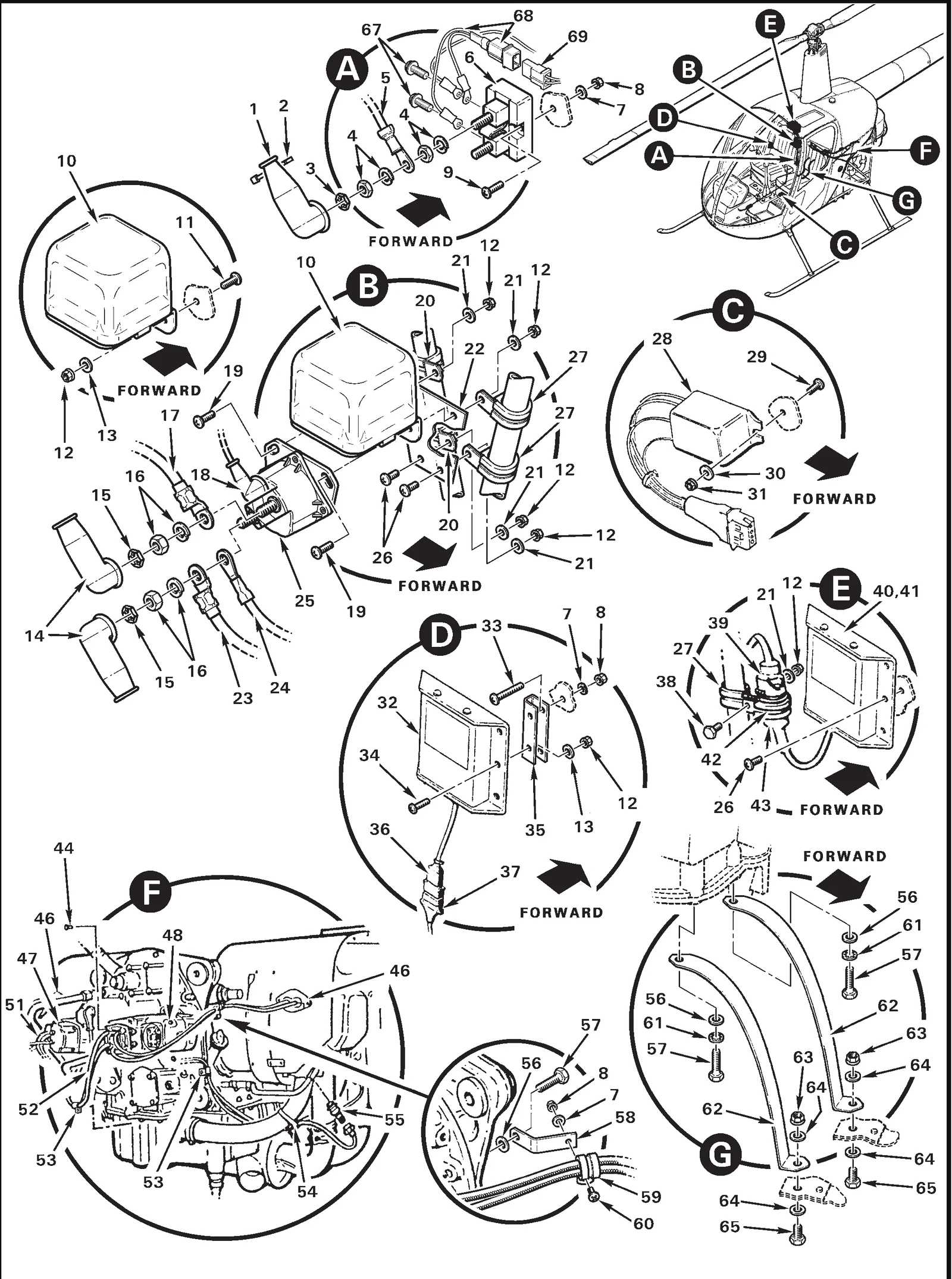 R22 parts catalog figure 96-15, electrical components, with item 47 (10-600614-1 magneto - retard) circled