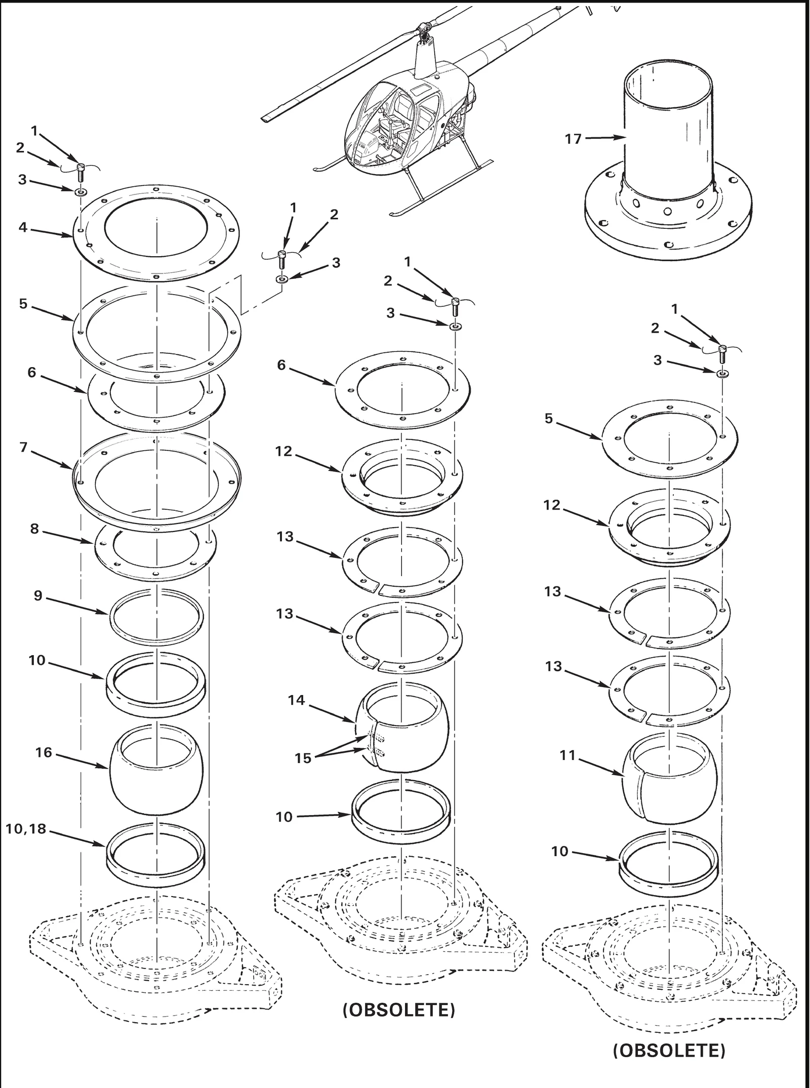 R22 parts catalog figure 67-37, swashplate ball installation, with item 9 (A209-8 spacer (0.180-inch)) circled