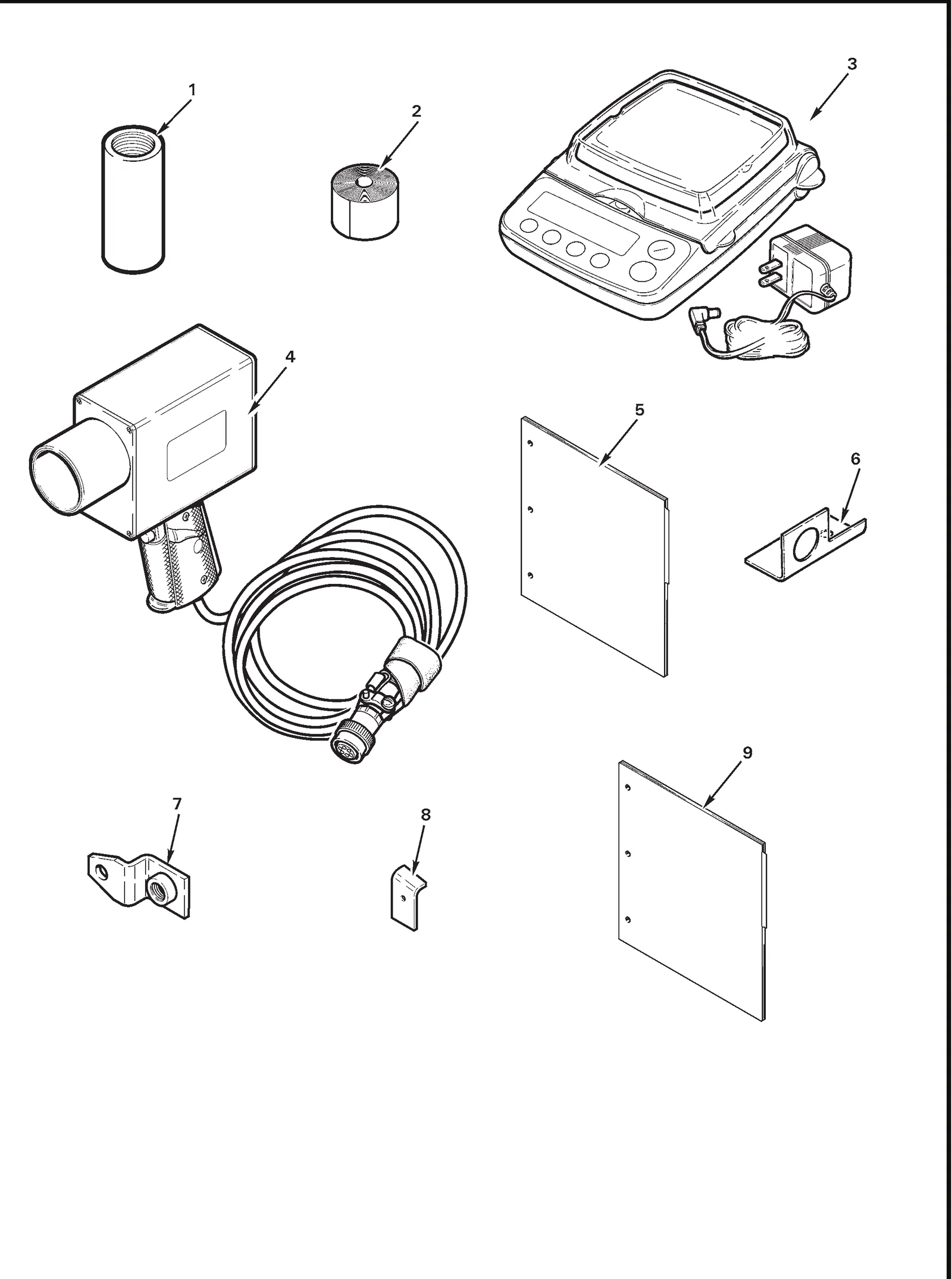 R22 parts catalog figure 18-3, tec aces balancing system, with item 2 (10-400-0176 reflective tape (10-ft roll)) circled