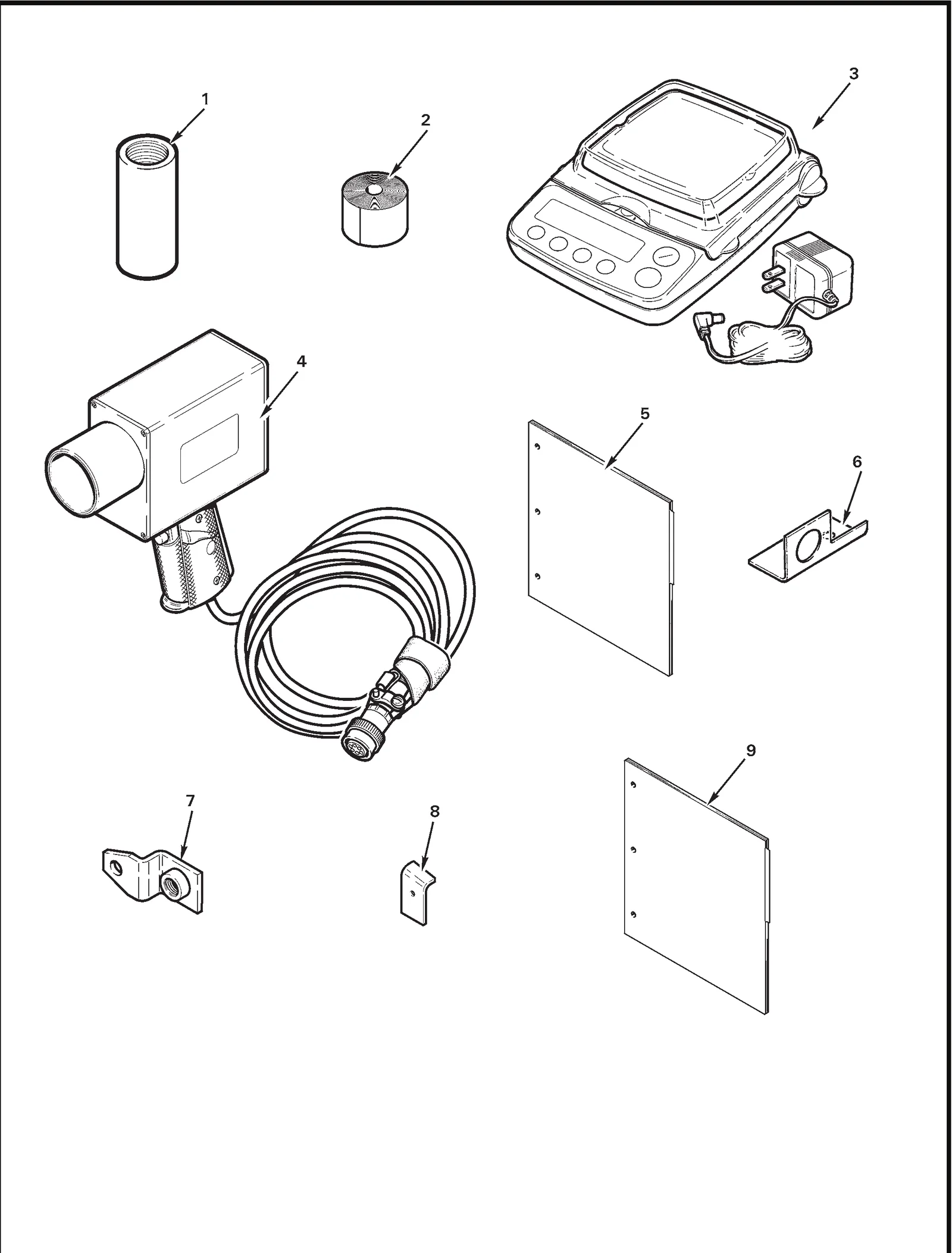 R44 parts catalog figure 18-3, tec aces balancing system, with item 2 (10-400-0176 reflective tape (10-ft roll)) circled
