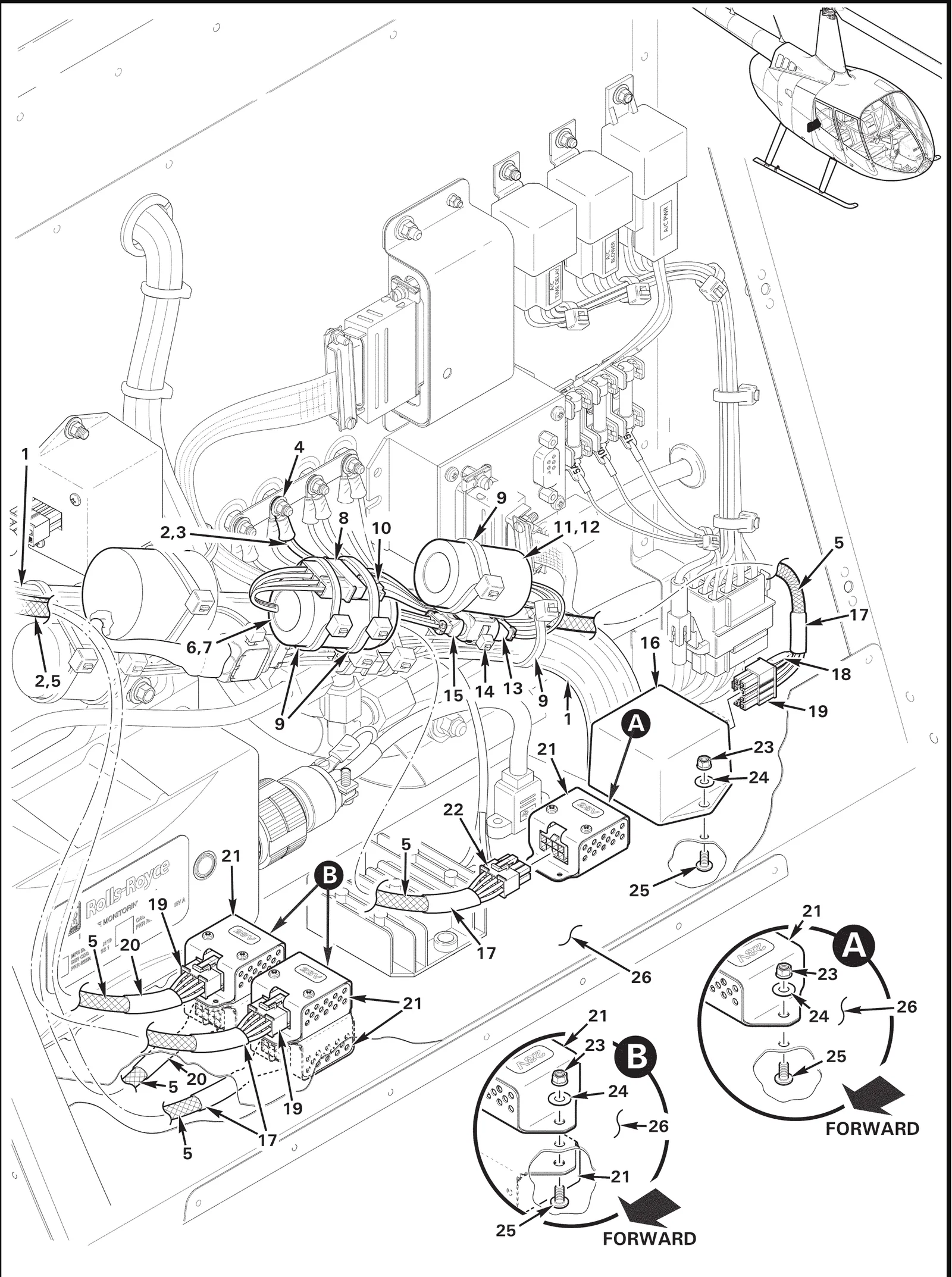 R66 parts catalog figure 28-49, pressure fueling system – electrical components, with item 19 (39-01-2085 housing) circled