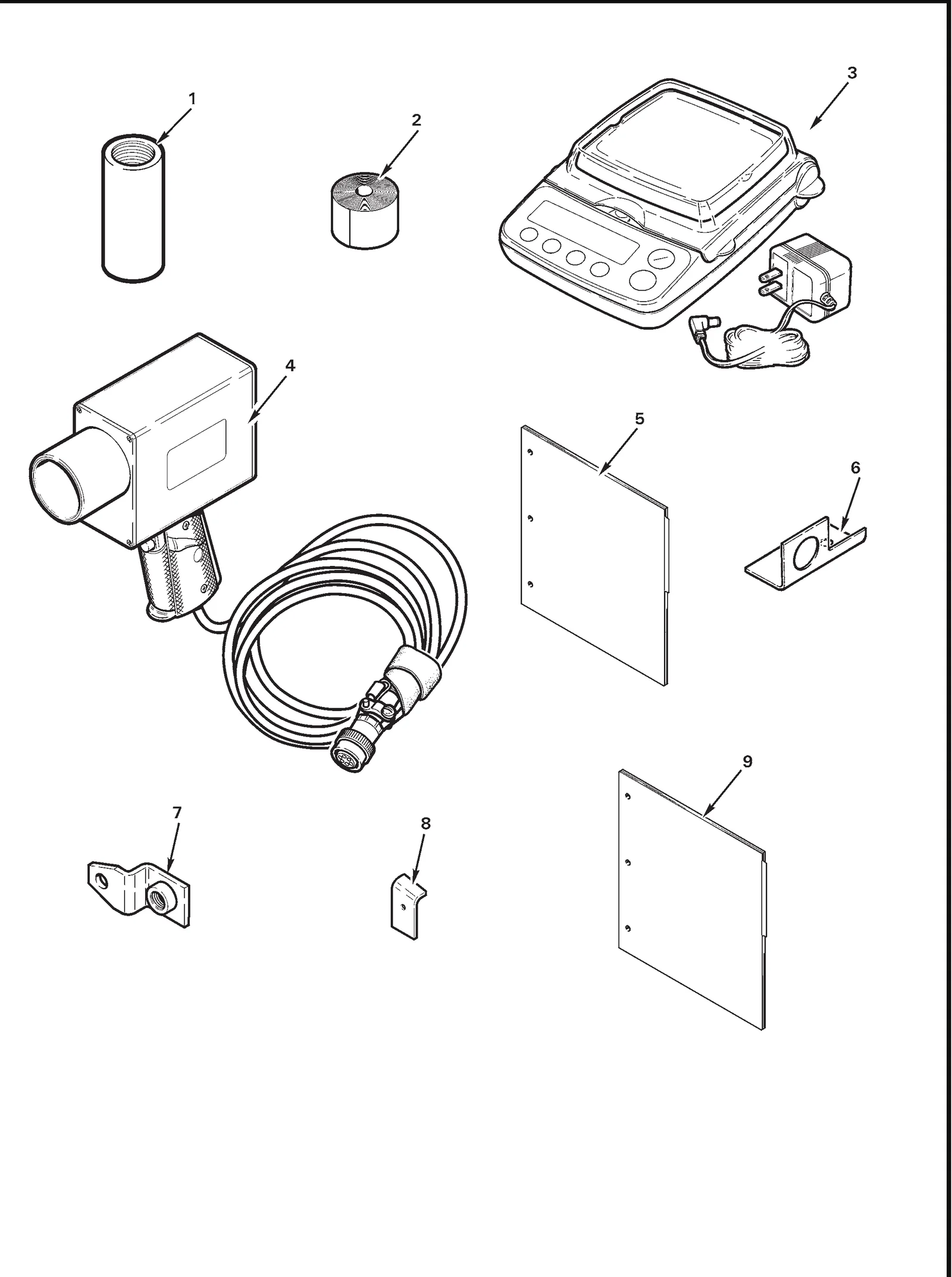 R66 parts catalog figure 18-3, tec aces balancing system, with item 2 (10-400-0176 reflective tape (10 ft roll)) circled